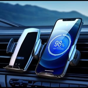 Wireless Car Charger, 15W Qi Fast Charging car Phone Holder